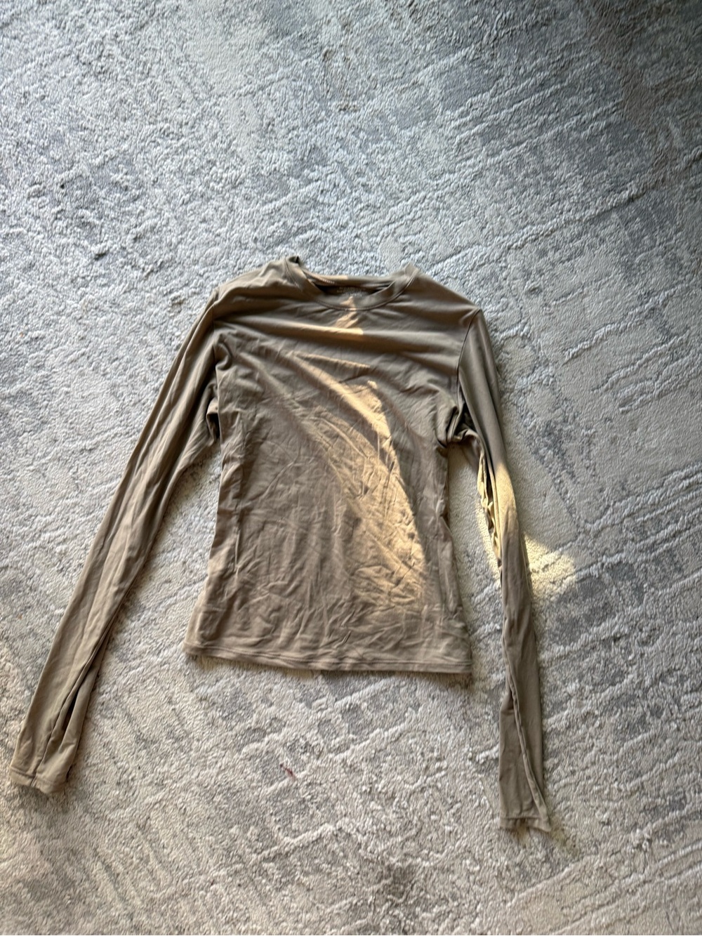 SKIMS Long Sleeve Crewneck Top in Taupe Beige